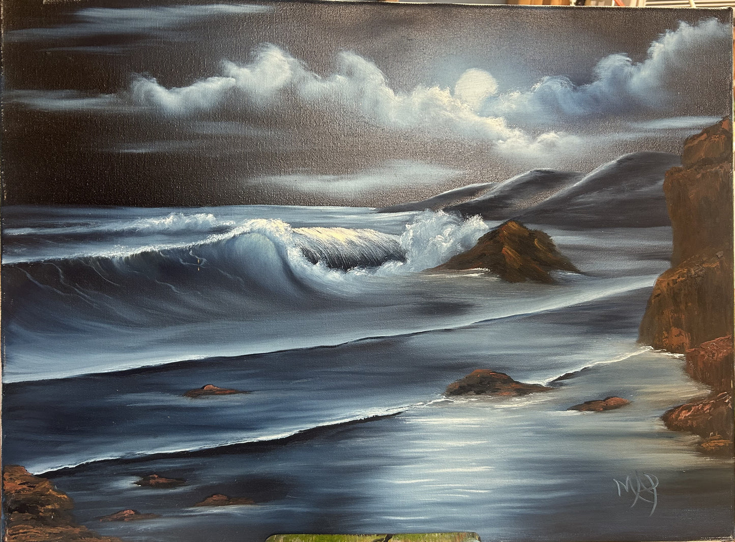 Hand Painted Artwork of Coastlines 18x24