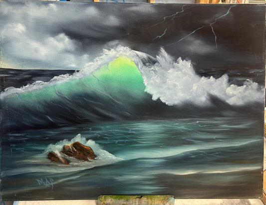 Hand Painted Artwork of Coastlines 18x24