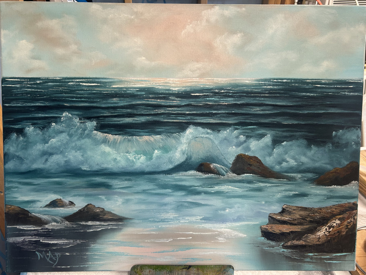 Hand Painted Artwork of Coastlines 18x24