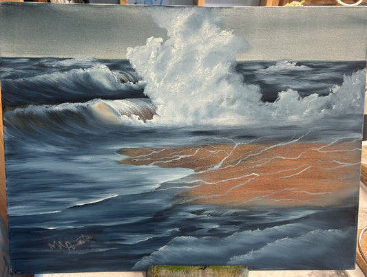 Hand Painted Artwork of Coastlines 18x24