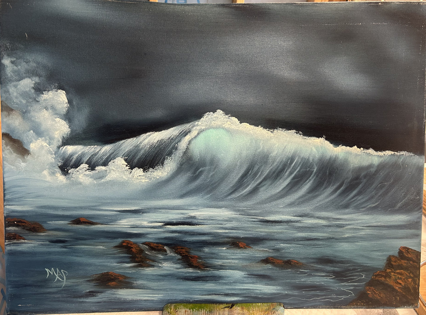 Hand Painted Artwork of Coastlines 18x24